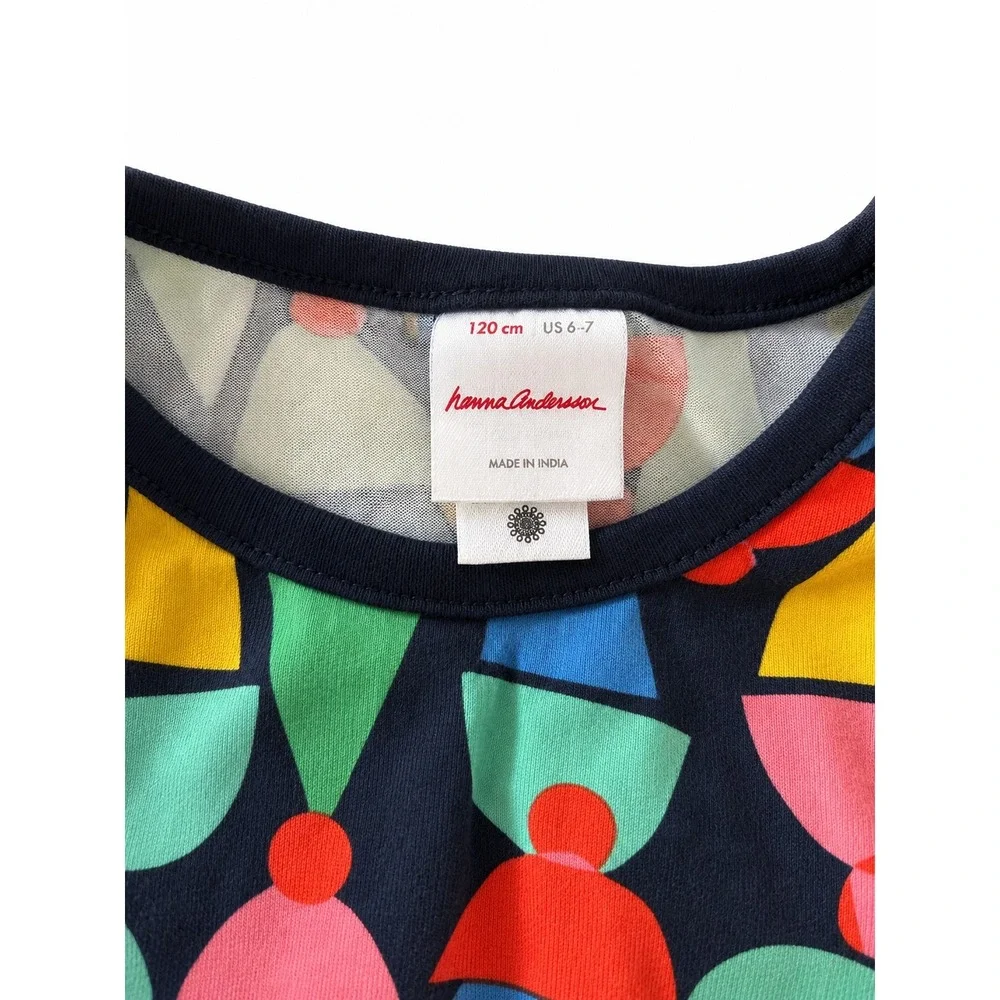 Hanna Andersson Girls Dress Lot 2 Sleeveless Cotton Geometric Abstract Size 6-7